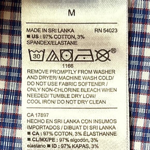 Men’s Old Navy Signature Slim Fit Button-down Shirt Blue Check Size M NWT - Picture 5 of 7